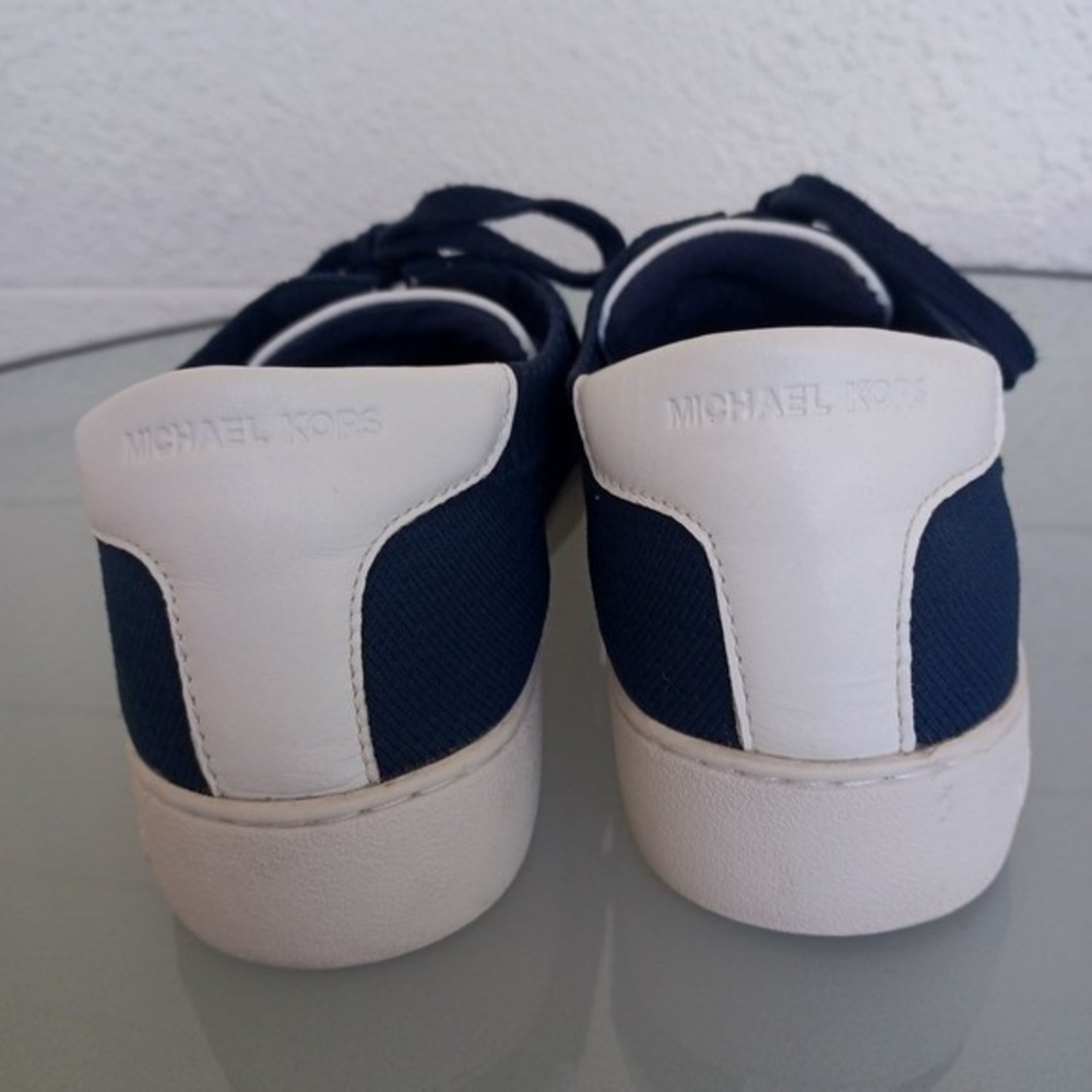Michael‎ Kors Skyler Navy Blue Knit Lace Up Sneakers Womens Size 9.5M HL17D - Picture 5 of 10